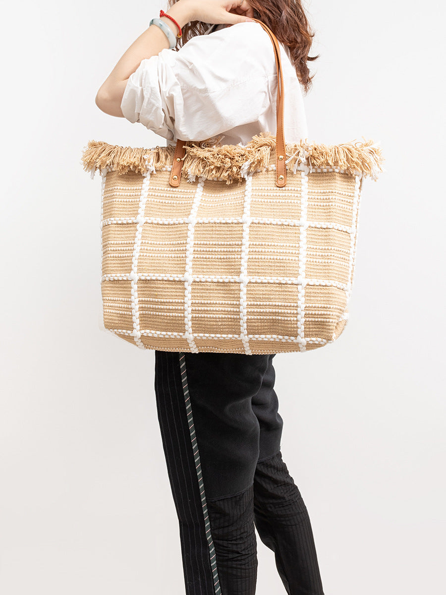 Bolso de mano informal con borlas para vacaciones bohemias