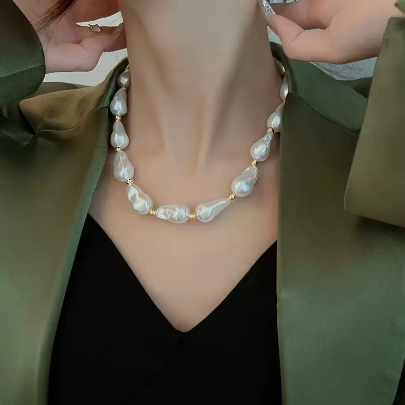Collar elegante de perlas de imitación para mujer, accesorio de moda