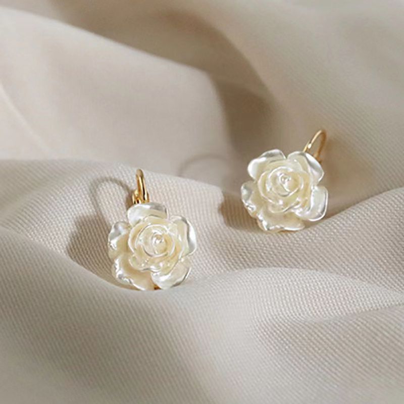 Women Fashion Elegant Camellia Earrings