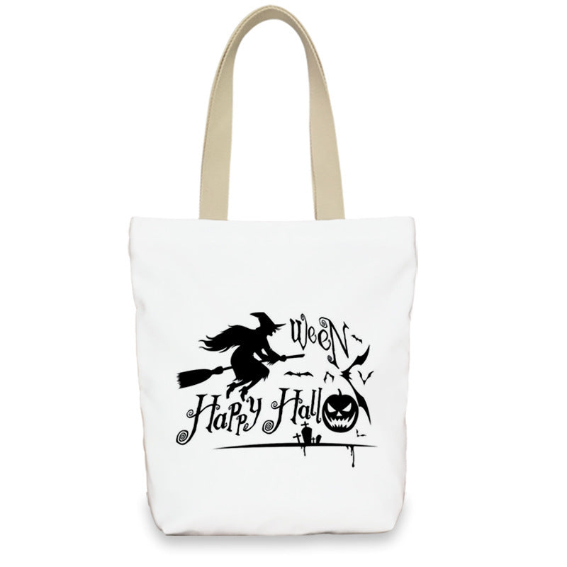 Bolso de lona con diseño de calabaza de Halloween para mujer