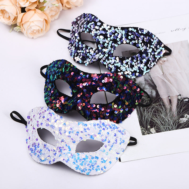 Masque de maquillage dégradé à paillettes de haute qualité pour Halloween et Noël