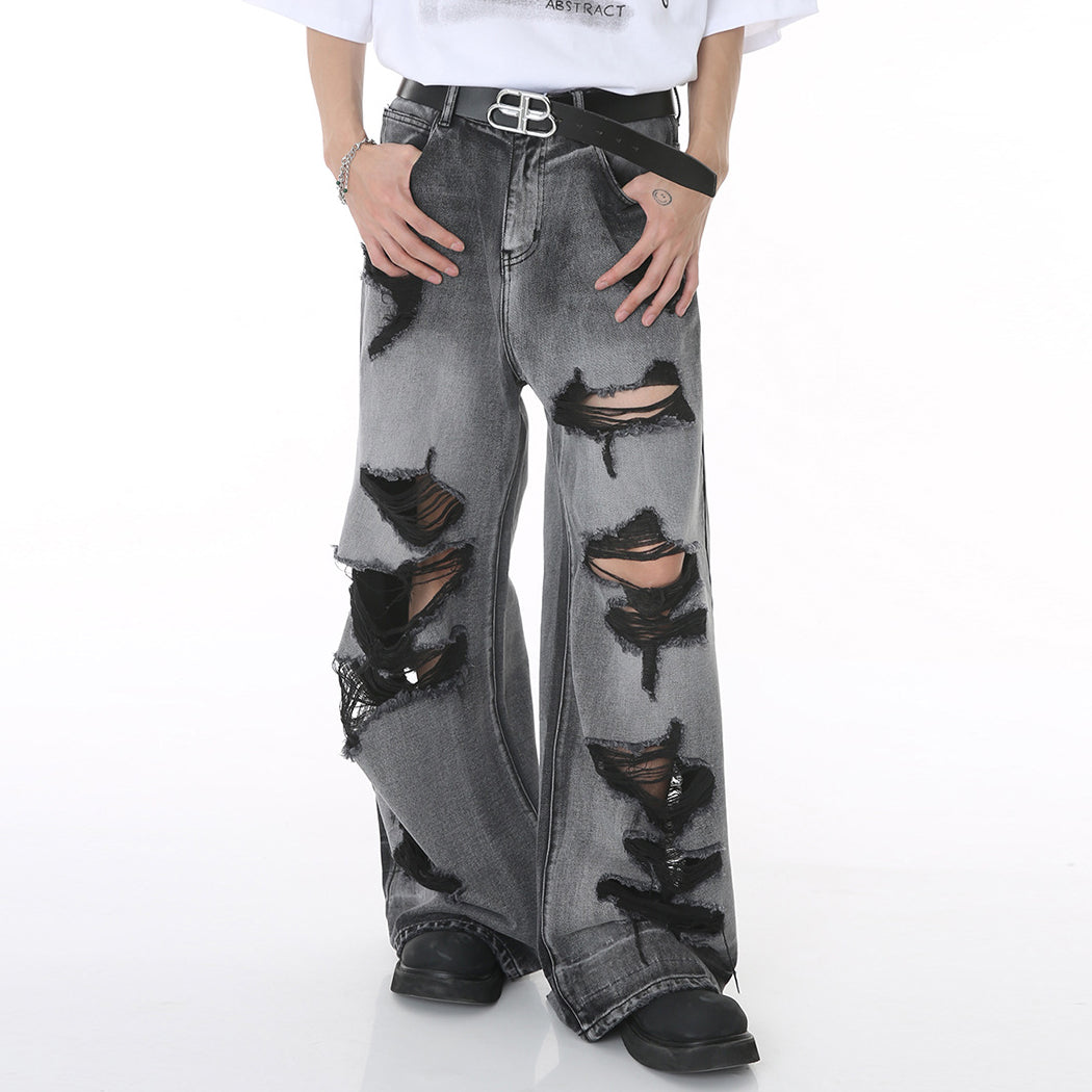 Jeans déchirés hip-hop pour hommes au style décontracté