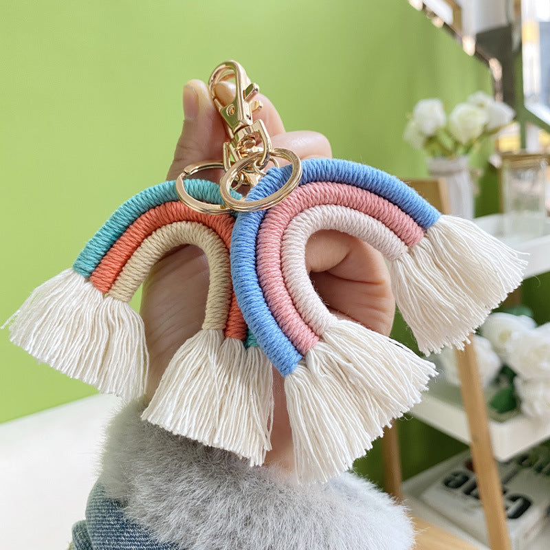 Bohemian Tassel Rainbow Keychain Bag Hanging Accessories