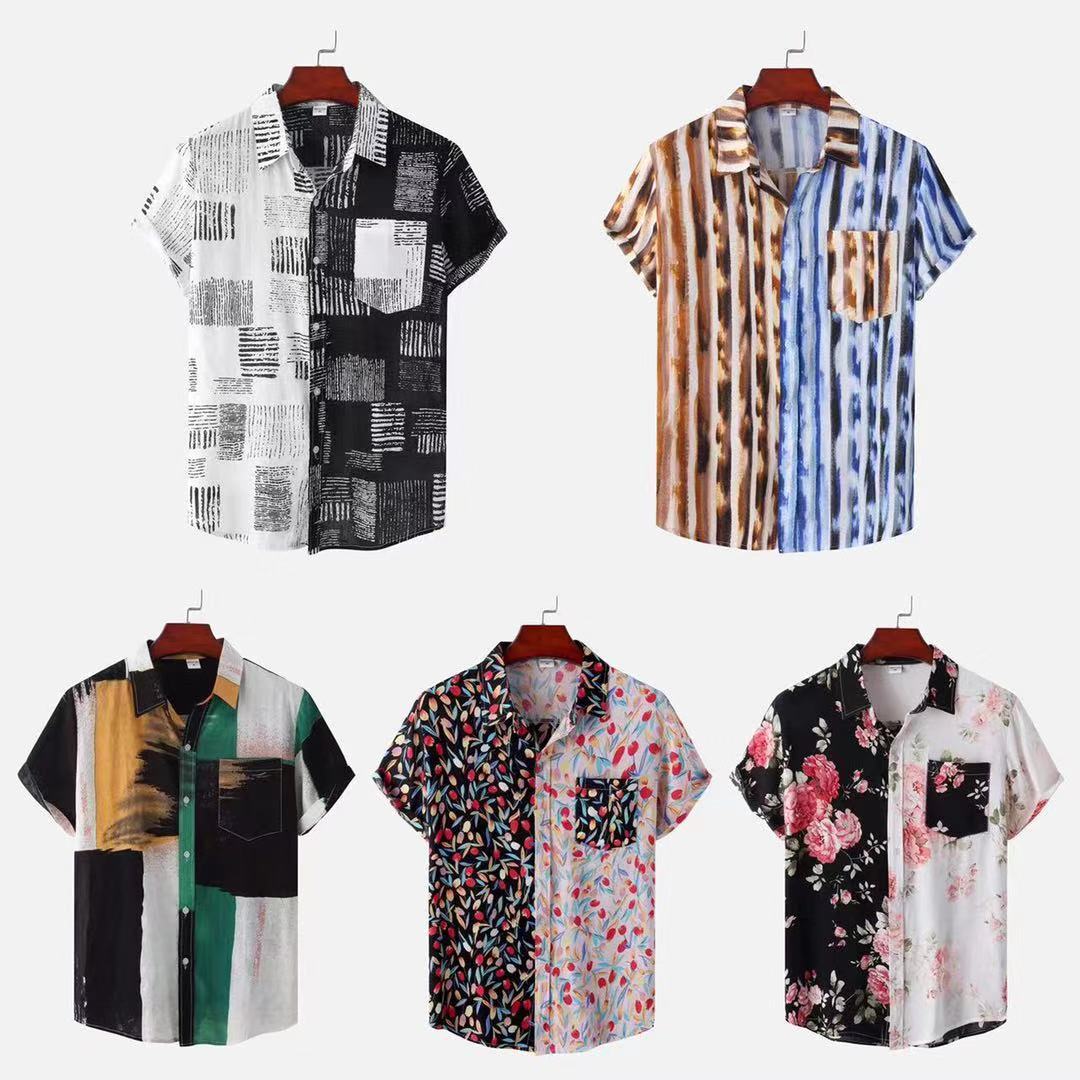 Camisa con estampado de flores diminutas en 3D para hombre, ideal para vacaciones de verano
