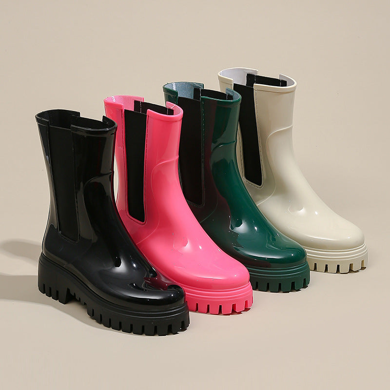 Botas de lluvia con plataforma de moda para mujer