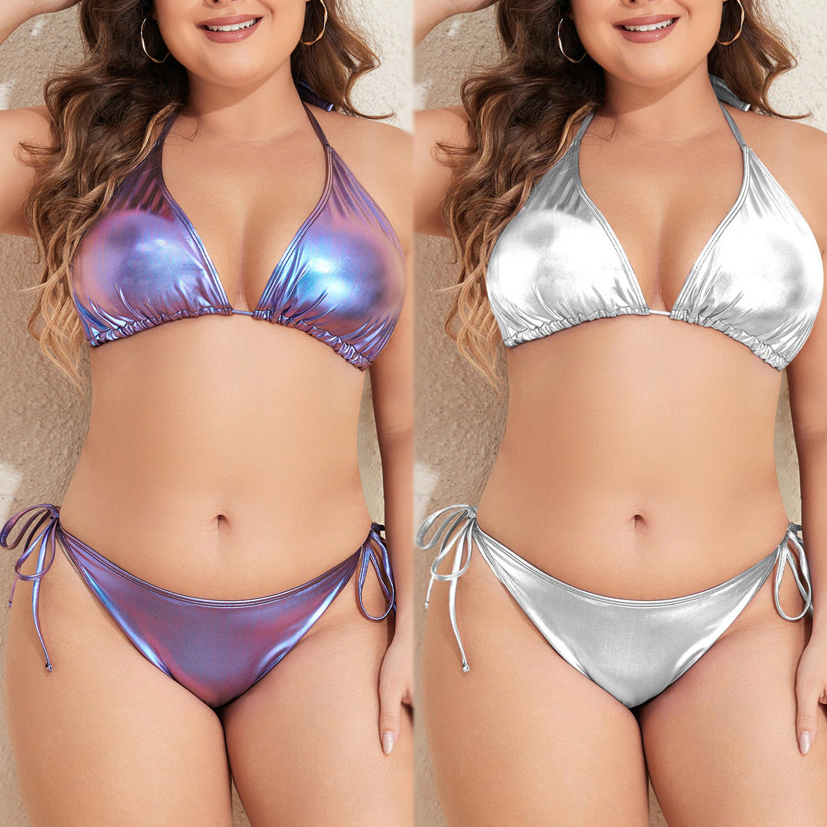 Bikini sexy con cordones para mujer de talla grande