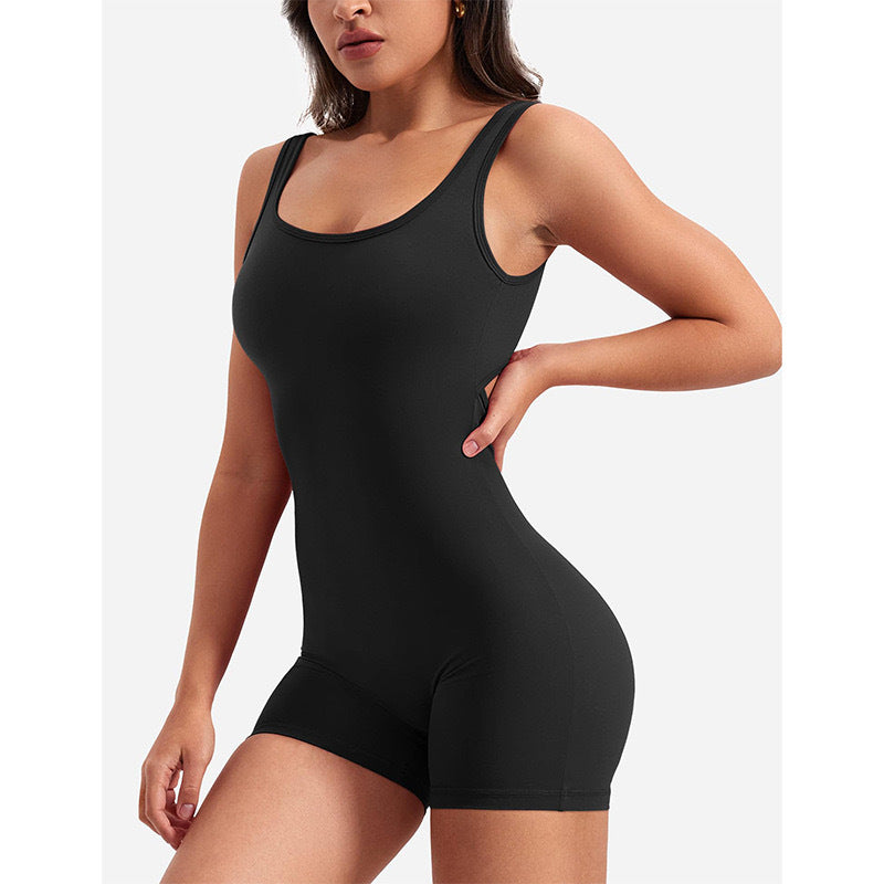 Women Fashion Sexy Backless U-Neck Sports Rompers