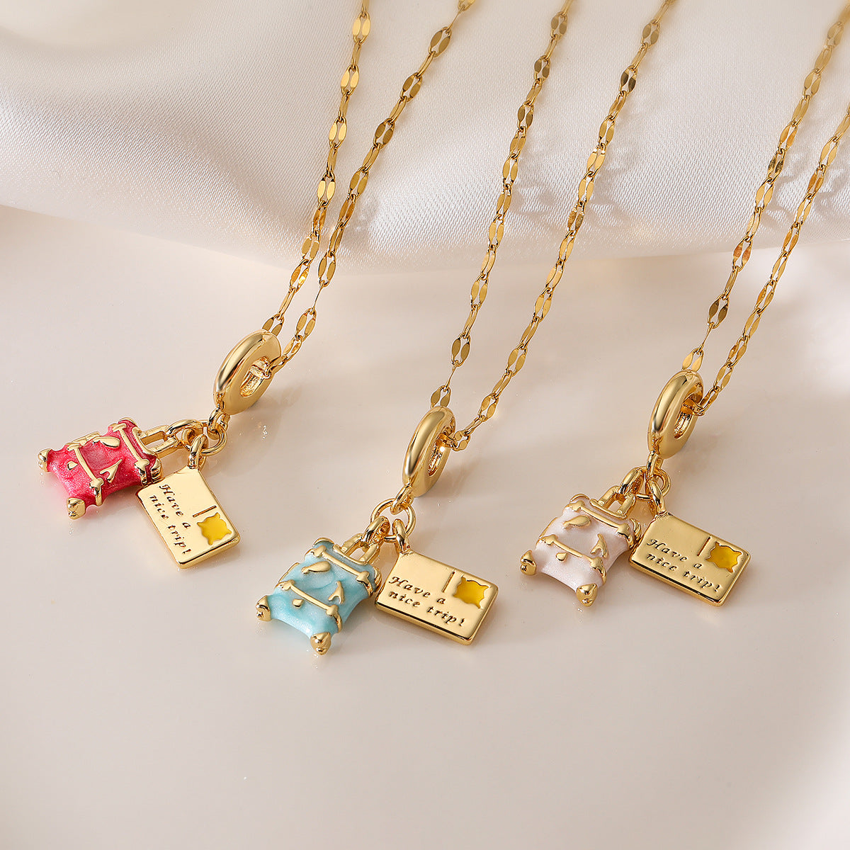 Women Fashion Bronze Plated Oil Drop Geometric Pendant Necklace