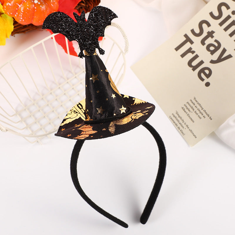 Halloween Little Bat Witch Pointed Hat Headband