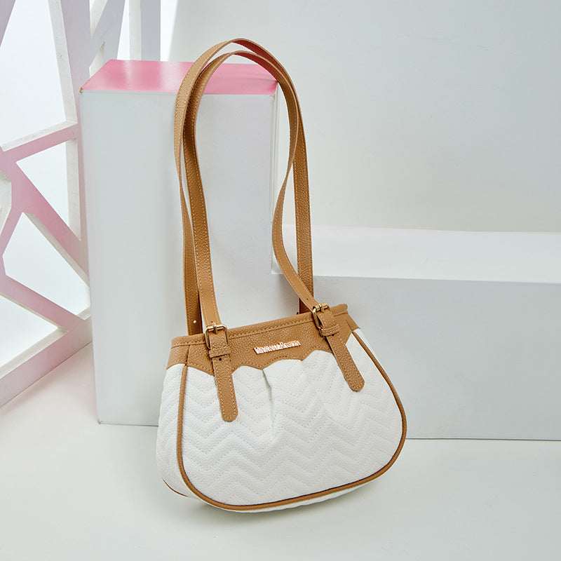 Women Casual Color Blocking Dumpling Bag