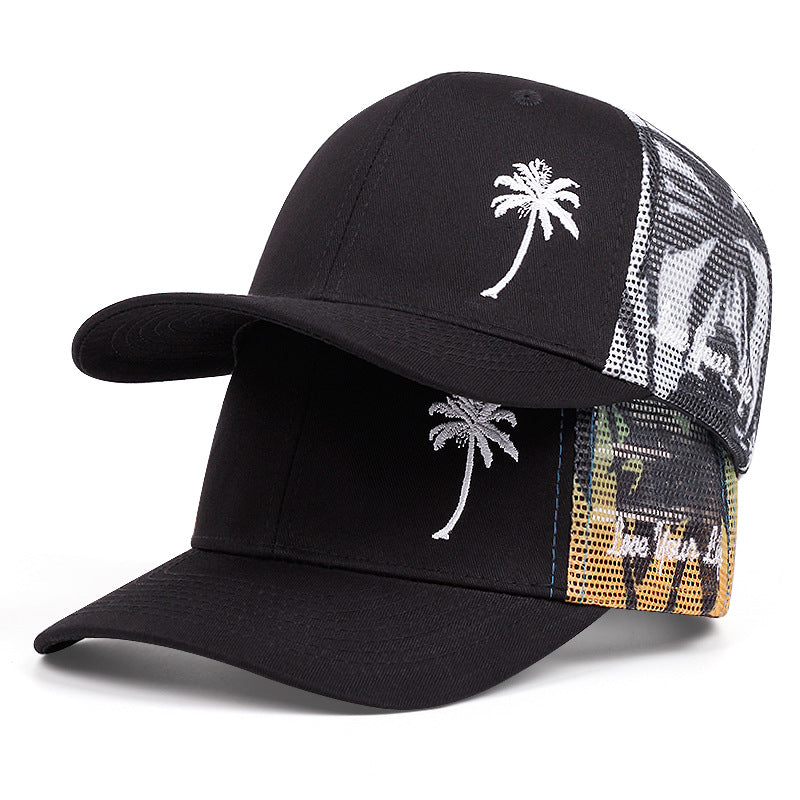 Men Fashion Casual Camouflage Embroidered Coconut Tree Cap