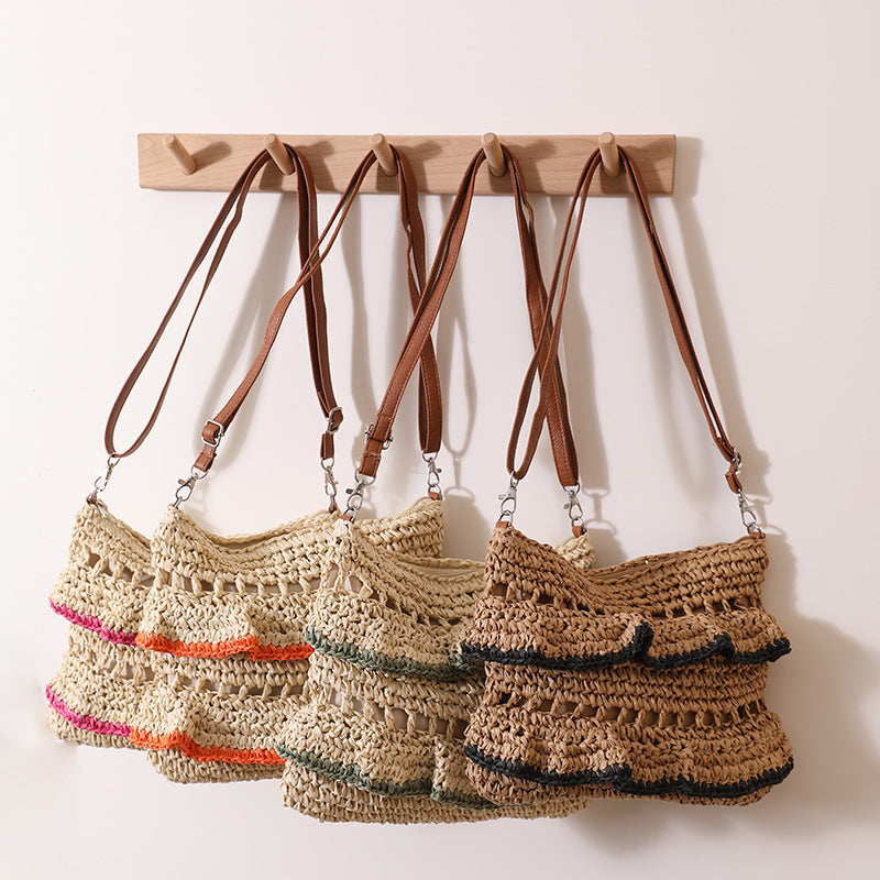 Bolso tote tejido informal de estilo bohemio para vacaciones