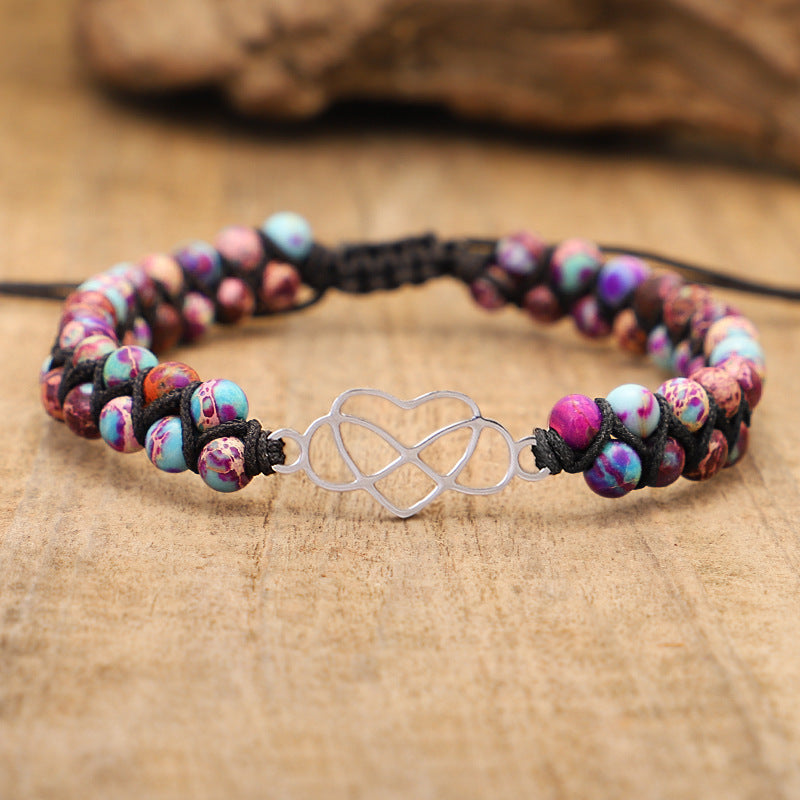 Bohemian Hand-Woven Double Layer Heart Bracelet