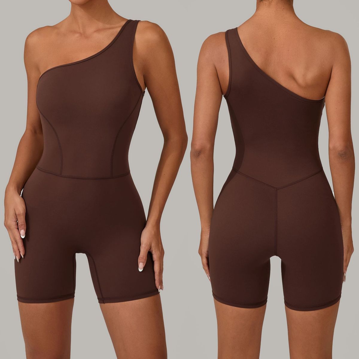 Women Yoga Solid Shoulder Sports Rompers