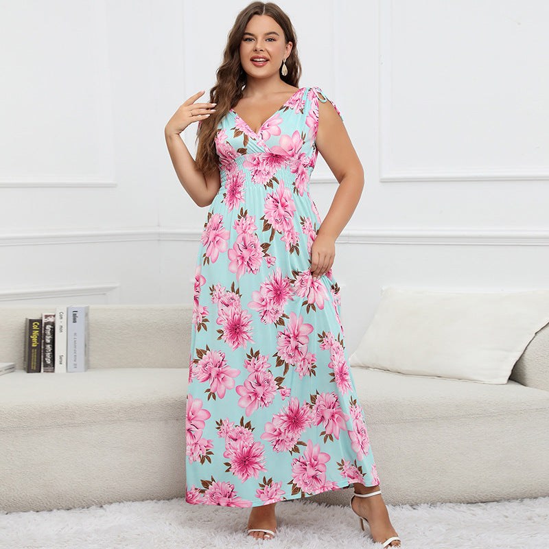 Plus Size Women's Casual Floral Maxi Dress