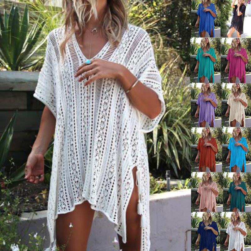 Traje de baño de punto holgado informal para mujer