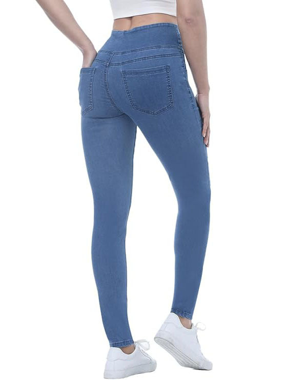 Jean moulant taille haute décontracté pour femme