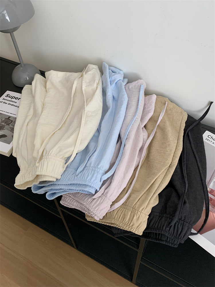 Pantalones cortos básicos de verano para mujer, de color liso y frescos