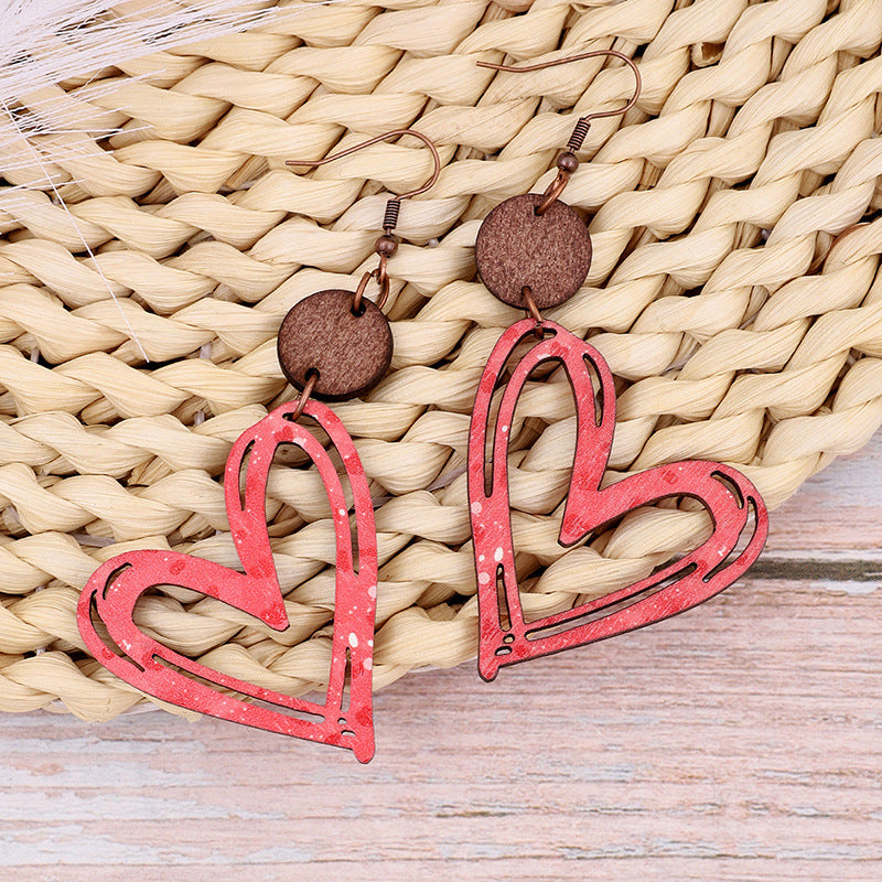 Pendientes bohemios de corazón hueco