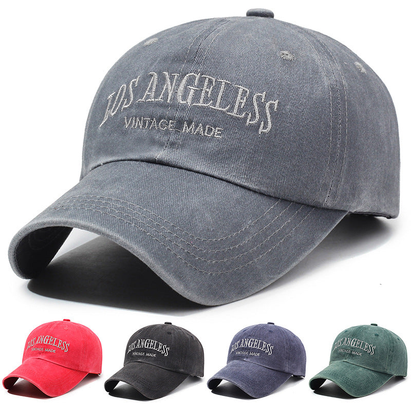 Gorra de béisbol de algodón lavado con letras bordadas