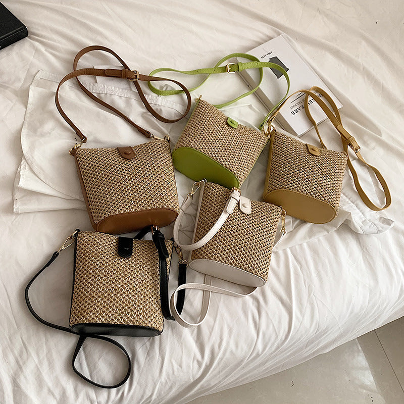 Bolso de hombro informal tejido estilo bohemio