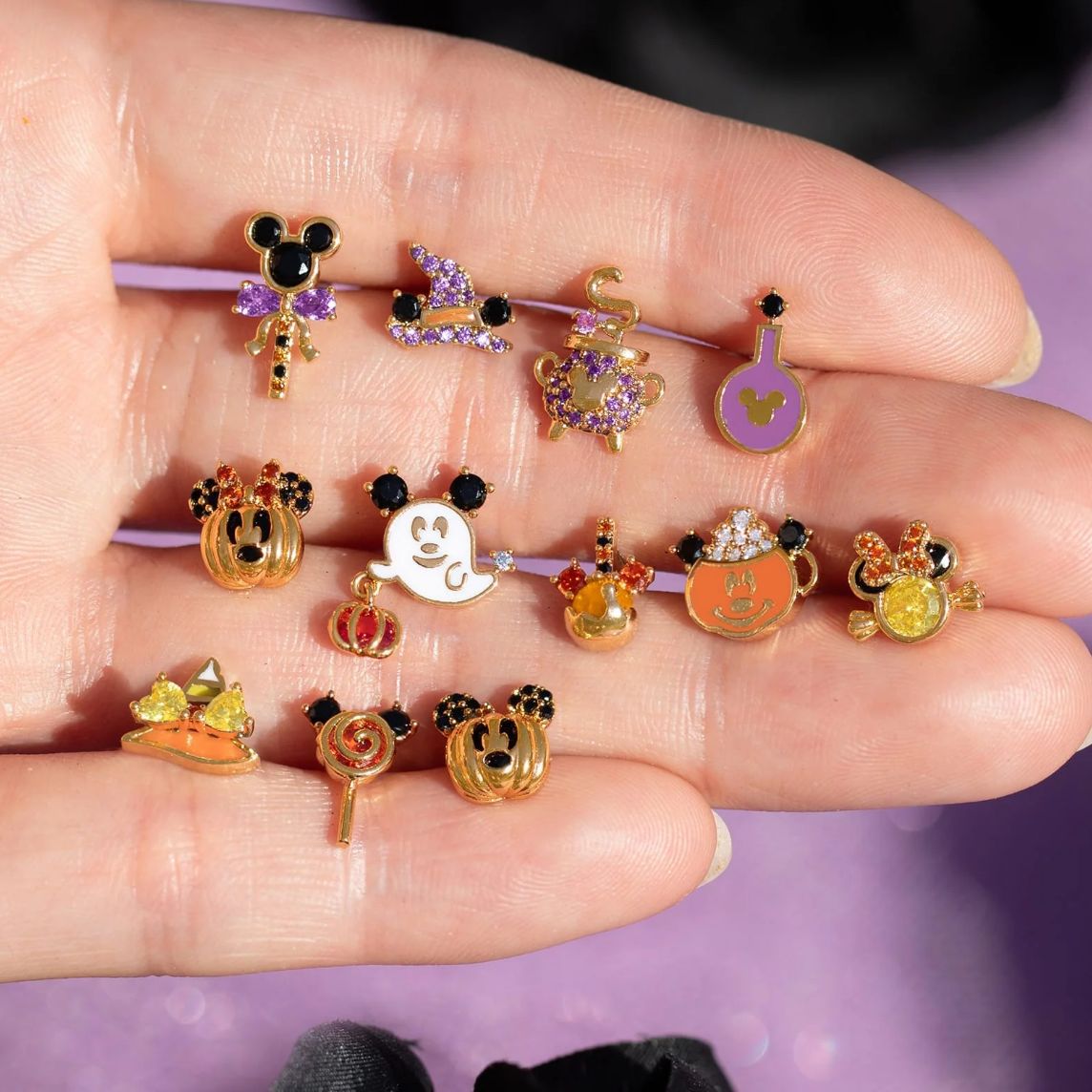 Pendientes de Halloween con dibujos animados de moda, chapados en cobre dorado