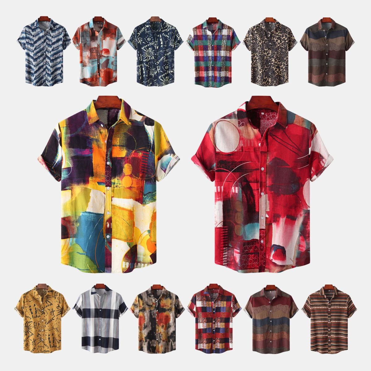 Camisa informal de solapa de moda de verano para hombre