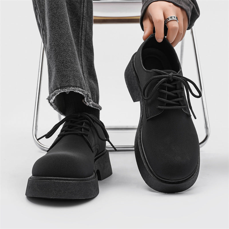 Men Casual Solid Color Leather Ankle Boots