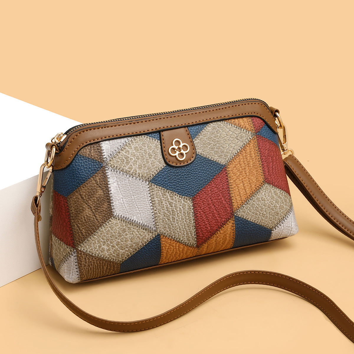 Bolso de bloque de color estilo bohemio de moda para mujer