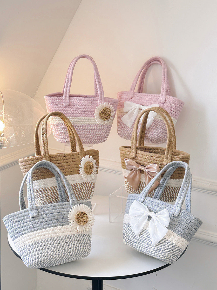 Summer Women Casual Vacation Straw Woven Handbag