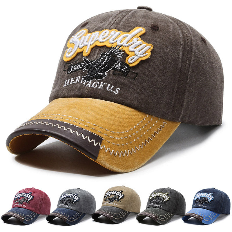 Gorra vintage de algodón bordada para exteriores