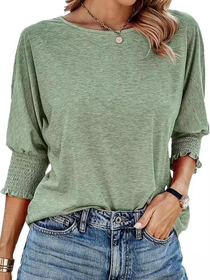 Women Casual Cotton Long-Sleeve Loose T-Shirt