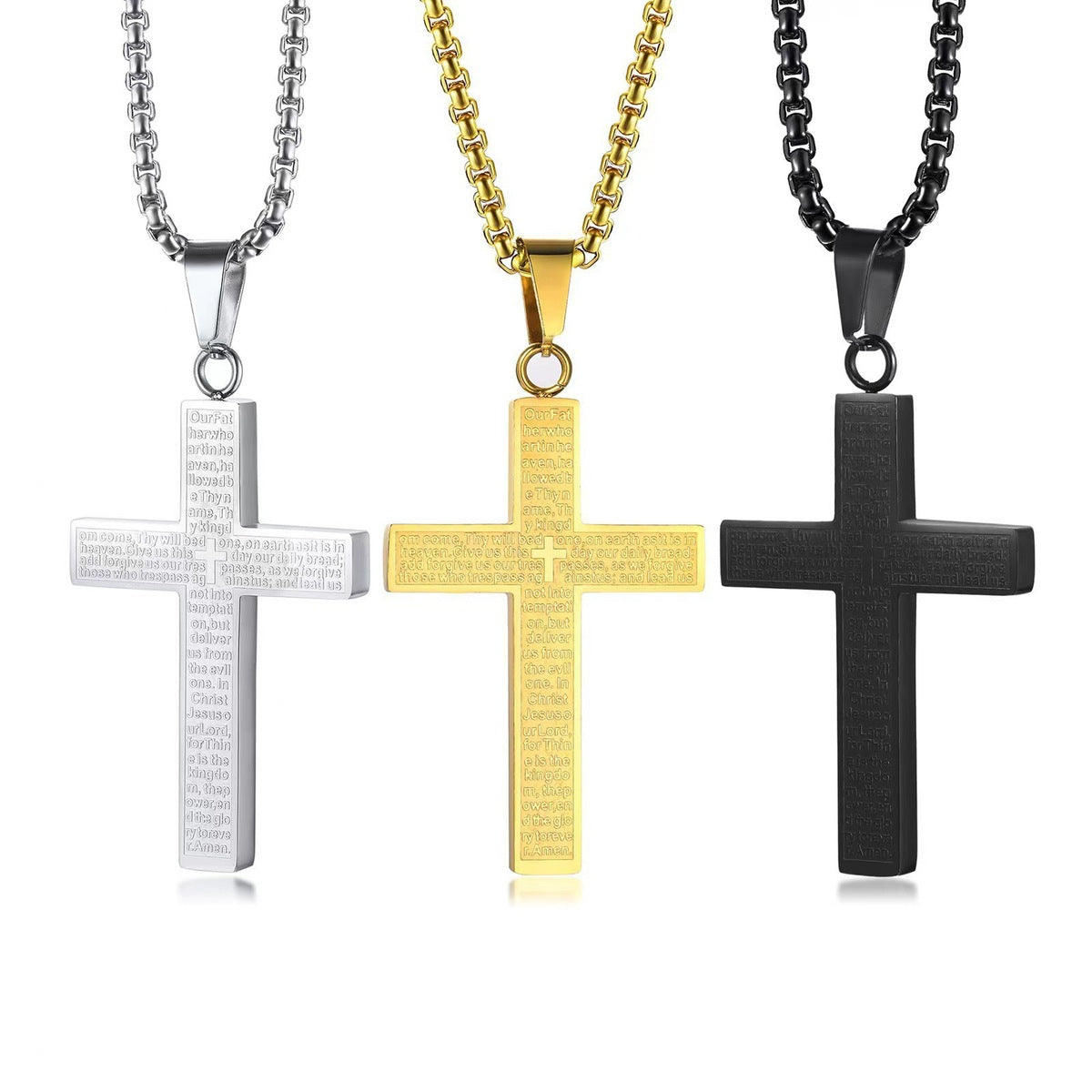 Men'S Fashion Stainless Steel Cross Necklace