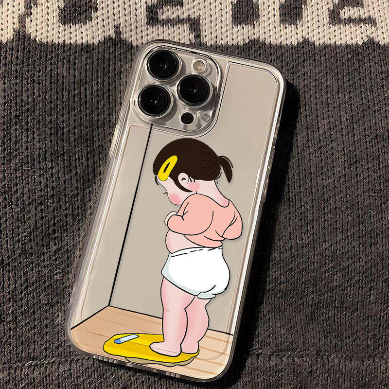 Funda transparente con estampado todo incluido para teléfono de chica de moda