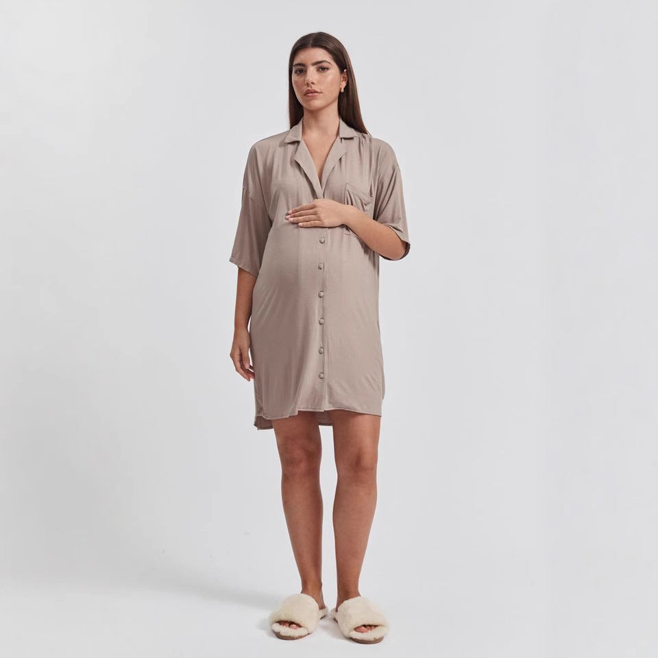 Simple Casual Half Sleeve Pregnant Women Dress