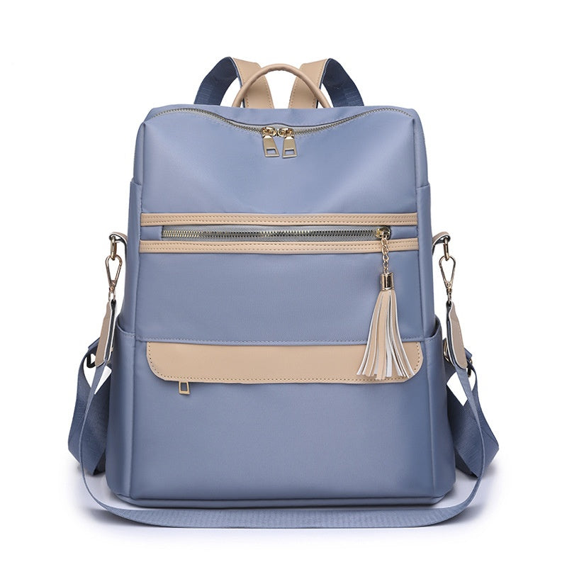 Women Fashion Casual Color Blocking Large Capacity Backpack