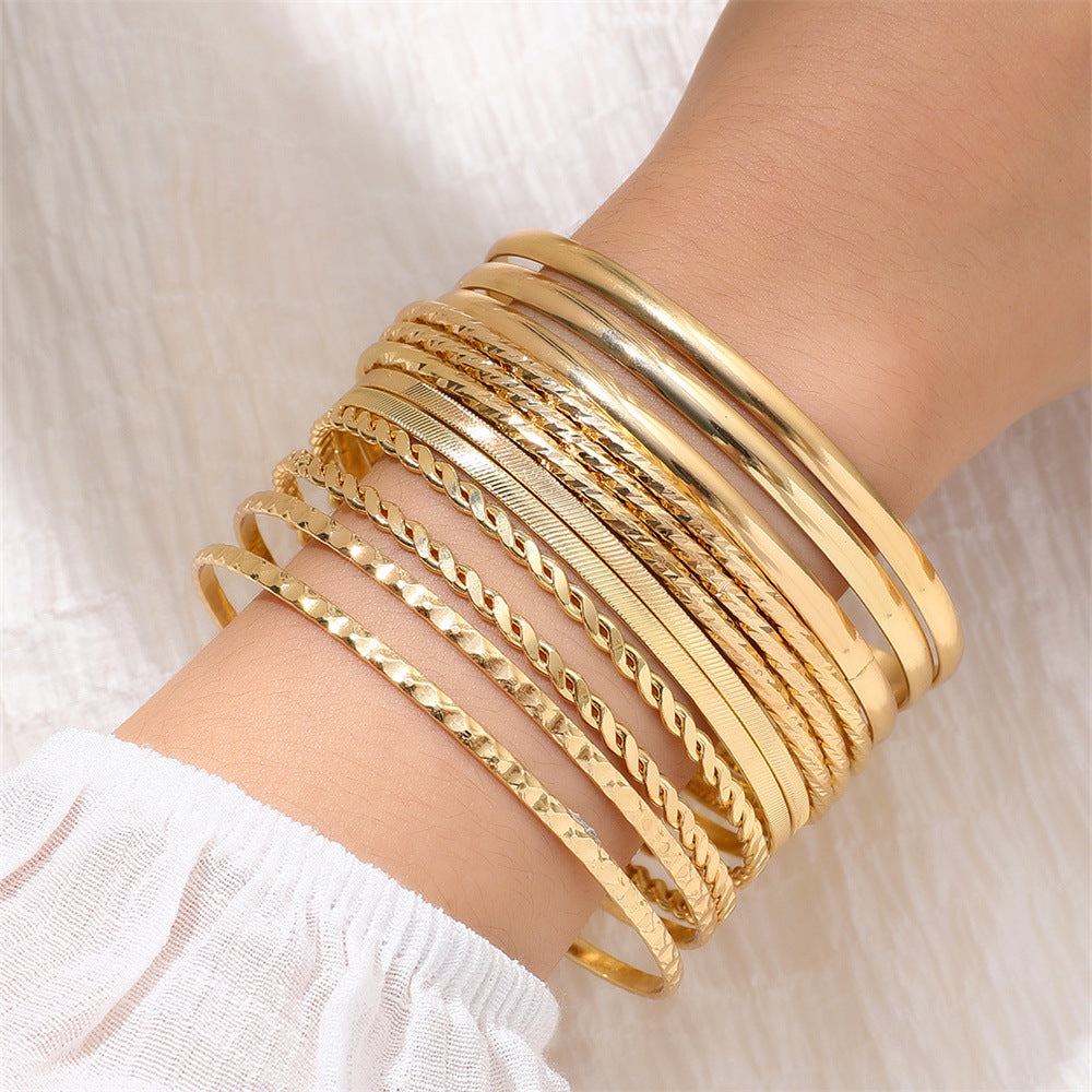 Conjunto de pulseras sencillas multicapa de estilo bohemio