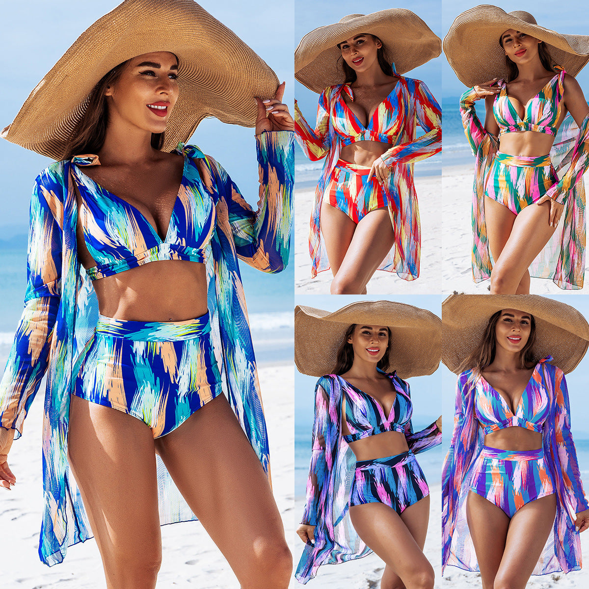 Women's Fashion Sexy Swimsuit Three-Piece Set