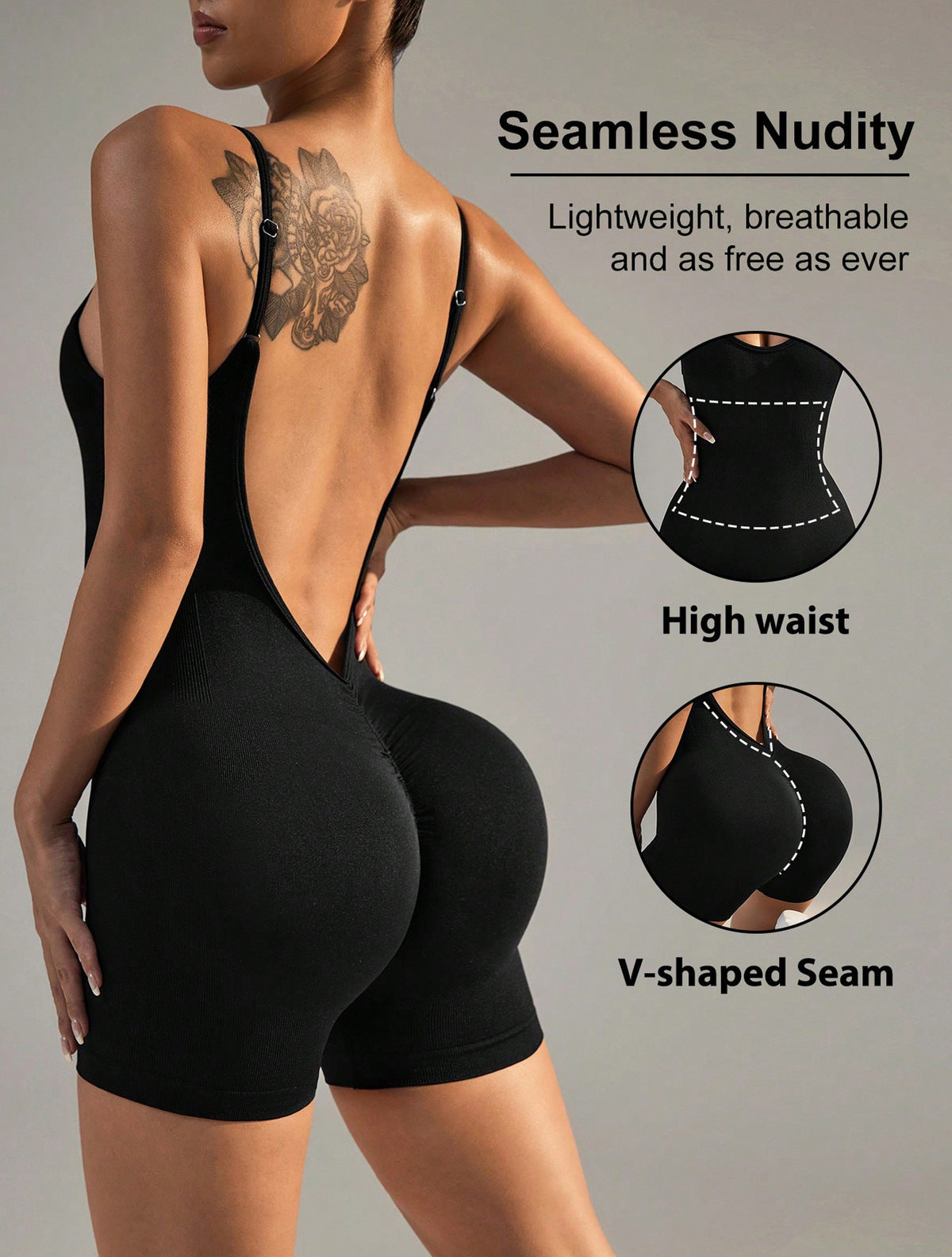 Combinaison de yoga dos nu sexy sans coutures pour femmes