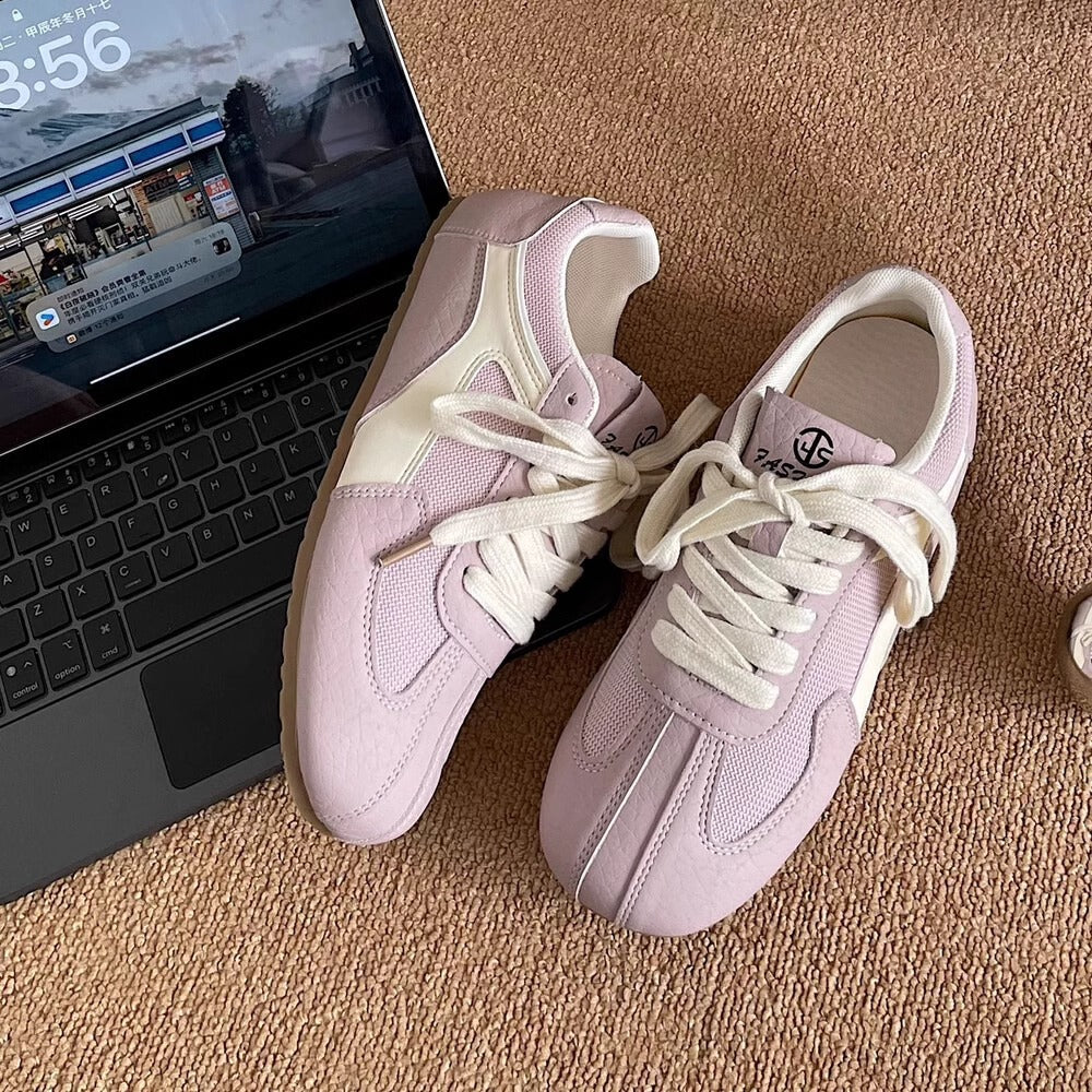Women Casual Colorblock Sneakers Flat Sole Pullover