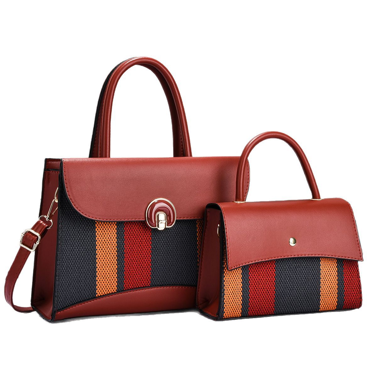 Sac à rabat 2 en 1 à blocs de couleurs pour femme