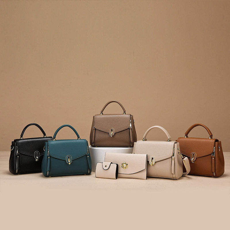 Elegante conjunto de bolso de mano de gran capacidad en color sólido