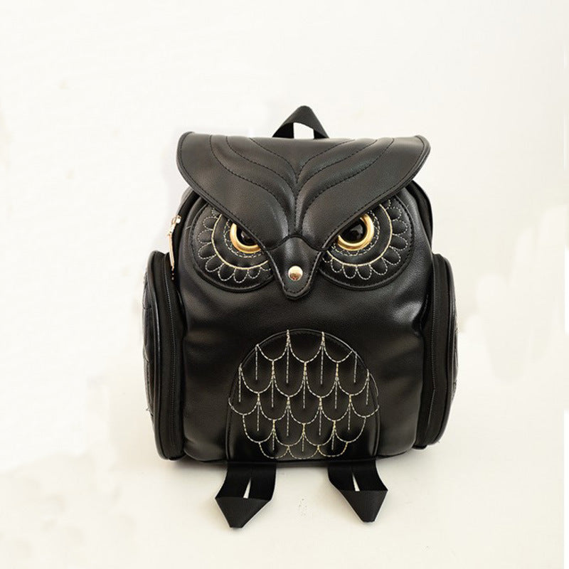Mochila gótica de piel sintética con forma de búho para mujer, diseño único y elegante.