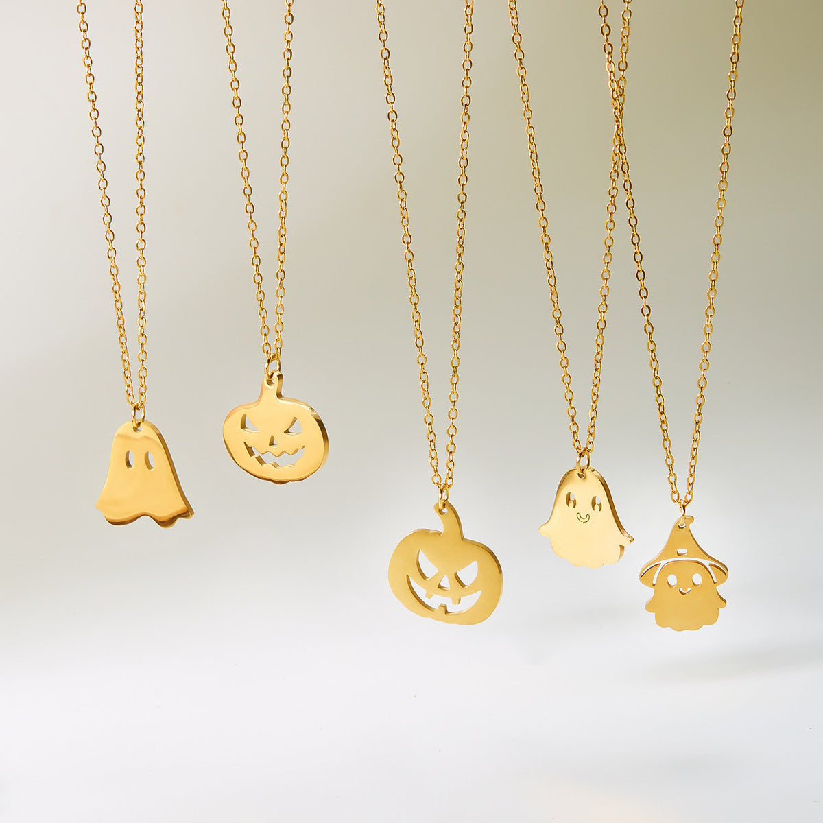 Halloween Element Titanium Steel Pumpkin Face Necklace