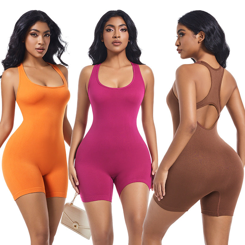 Women Yoga Fashion Solid Color Sports Rompers