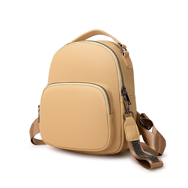 Women PU Soft Leather Small Casual Backpack
