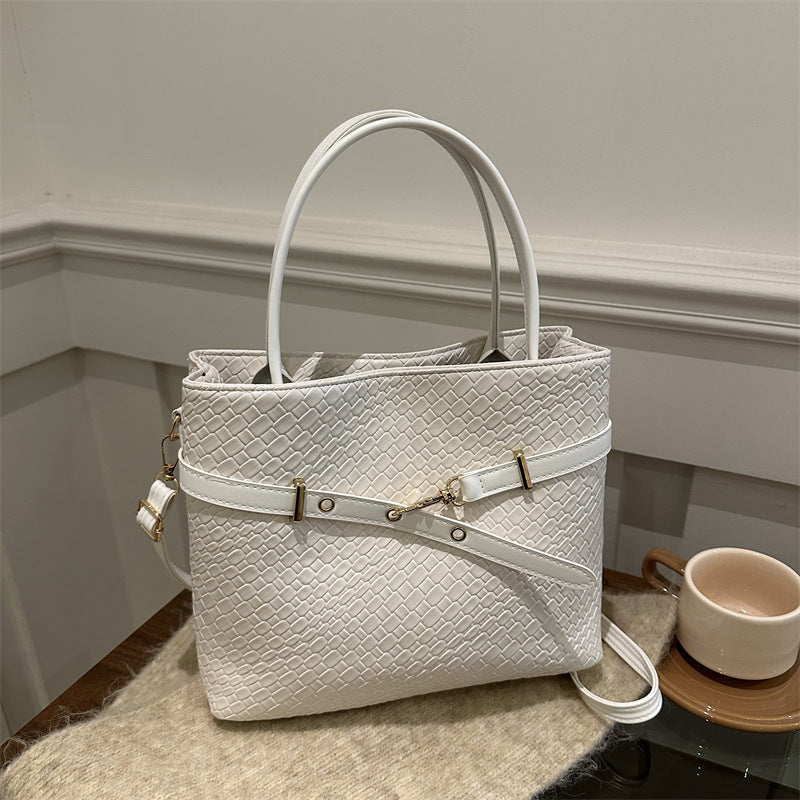 Bolso de mano de gran capacidad de color sólido de moda