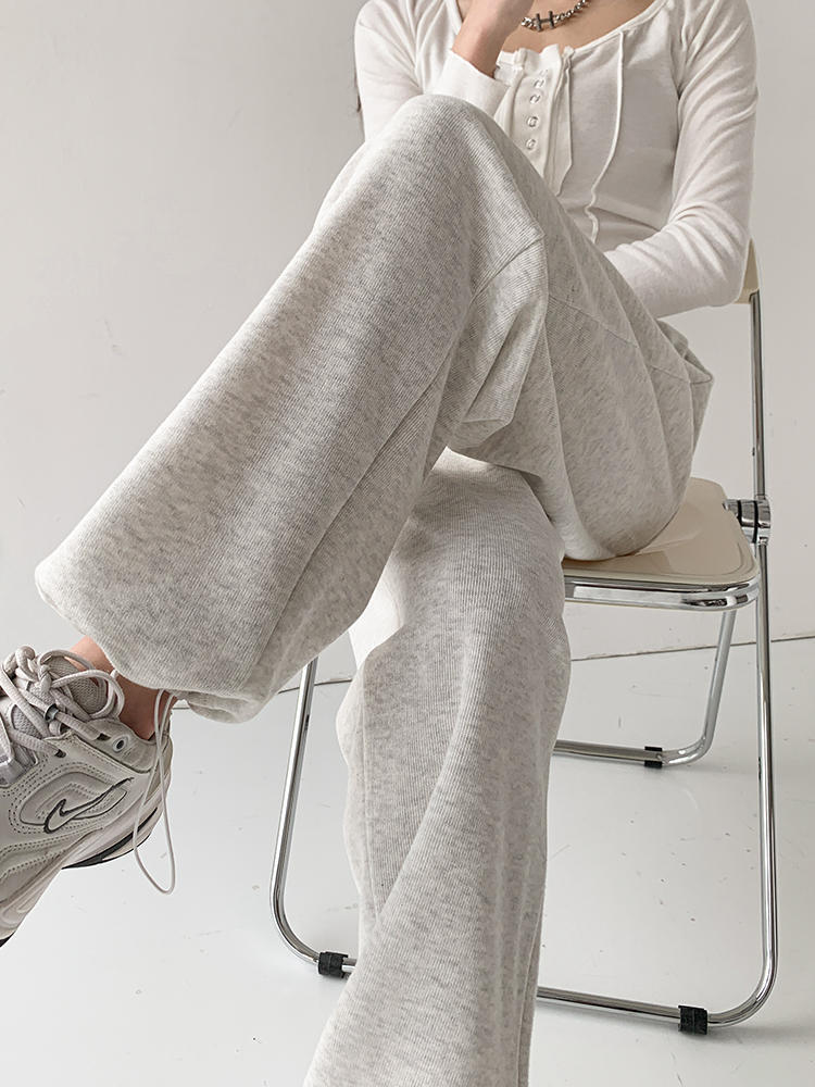 Pantalones deportivos casuales de cintura alta con cordón de color sólido para mujer