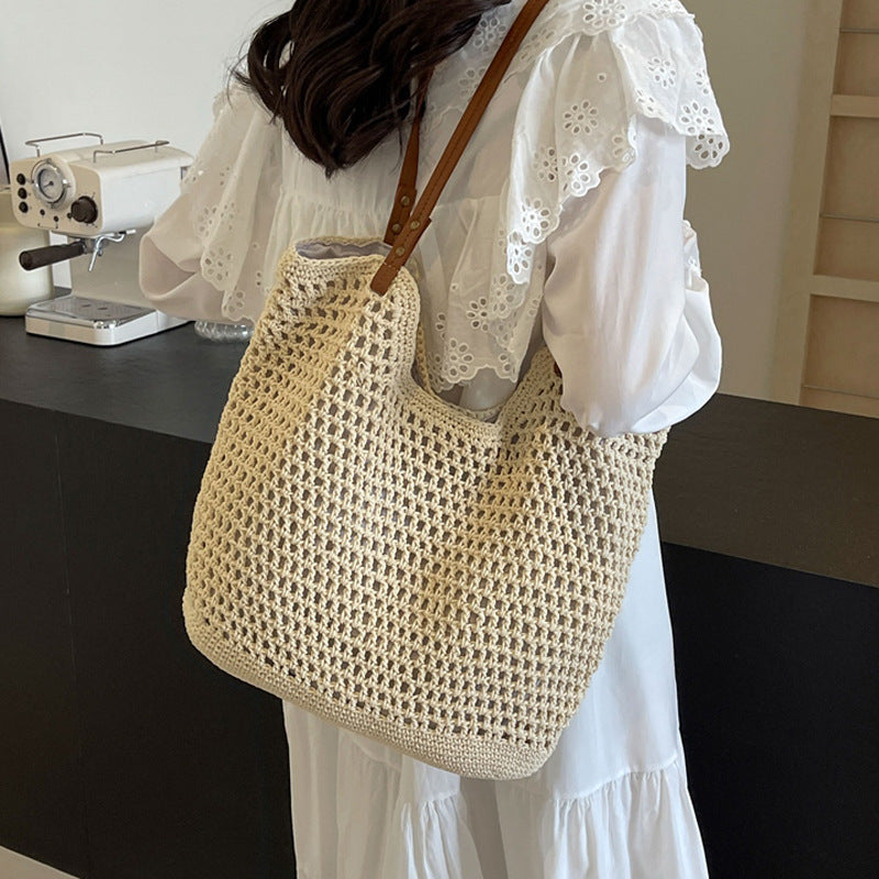 Summer Women Casual Beach Woven Tote Bag