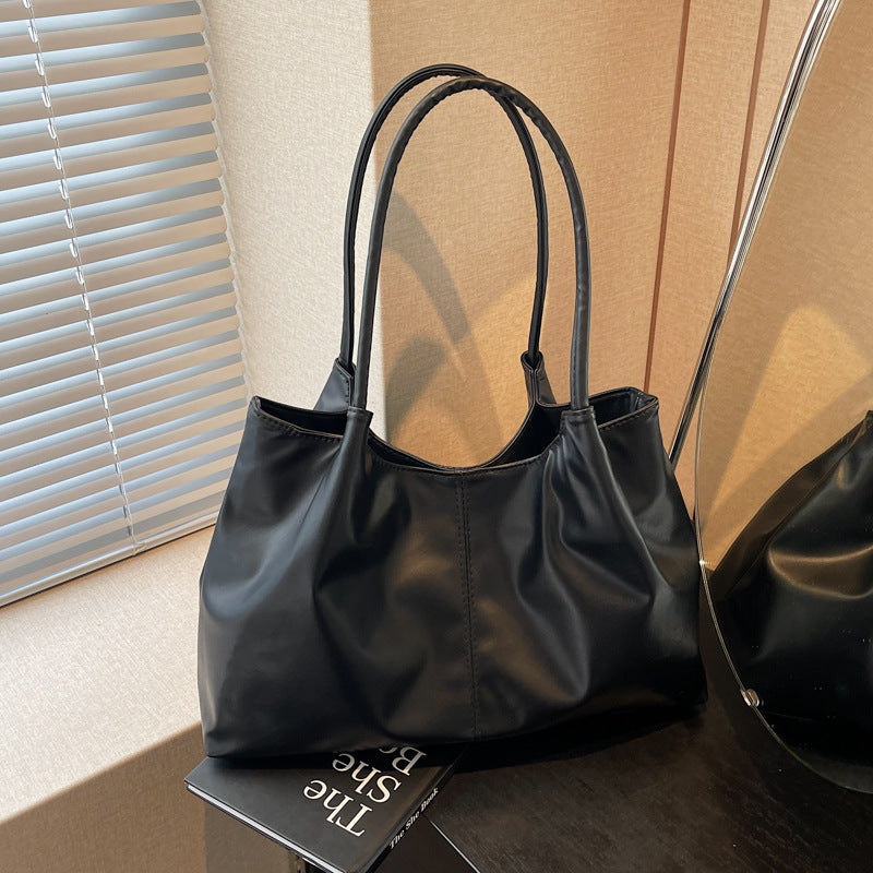 Grand sac fourre-tout décontracté de couleur unie pour femme